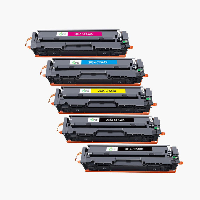 HP 203X(CF540X / CF541X / CF542X / CF543X) Compatible Toner - 4 Couleurs - Format XL | Cartouche verte - Cartouche verte