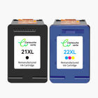 HP 21/22XL Cartouche d'encre compatible （Noir et Couleur ）| Haute qualité - Indication niveau d encre - Format XL - Cartouche verte