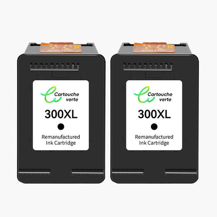 HP 300XL Cartouche d'encre compatible Noir et Couleur | Recyclée et écologique - Indication niveau d encre - Format XL - Cartouche verte