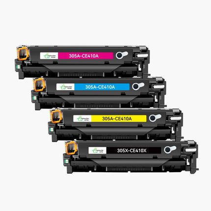 HP 305A/305X (CE410A / CE411A / CE412A / CE413A) Compatible Toner - 4 Couleurs - Format XL | Cartouche verte - Cartouche verte