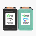 HP 344/339XL Cartouche d'encre compatible （Noir et Couleur ）| Recyclée et écologique - Indication niveau d encre - Format XL - Cartouche verte