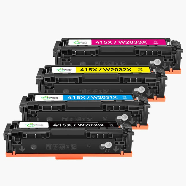 HP 415X (W2030X / W2031X / W2032X / W2033X) Compatible Toner - 4 Couleurs( Format XL ) | Cartouche verte - Cartouche verte