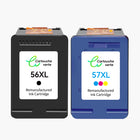 HP 56XL/57XL Cartouche d'encre compatible （Noir et Couleur ）| Haute qualité - Indication niveau d encre - Format XL - Cartouche verte