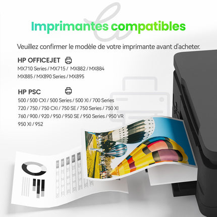 HP 78/15XL Cartouche d'encre compatible （Noir et Couleur ）| Recyclée et écologique - Indication niveau d encre - Format XL - Cartouche verte