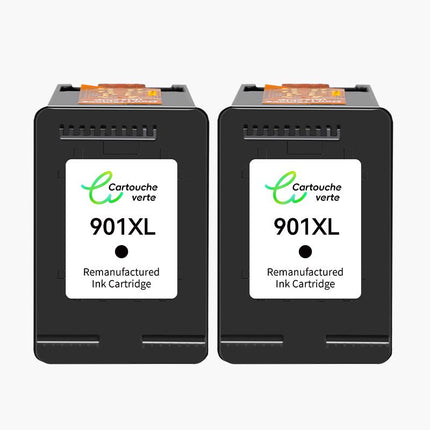 HP 901XL Cartouche d'encre compatible（Noir et Couleur）| Recyclée et écologique - Indication niveau d encre - Format XL - Cartouche verte