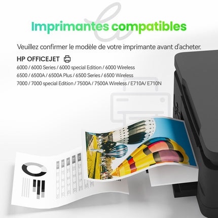 HP 920XL Cartouche d'encre compatible - 4 Couleurs | Recyclée et écologique - Format XL - Cartouche verte