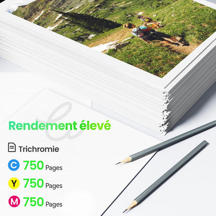 HP 920XL Cartouche d'encre compatible - 4 Couleurs | Recyclée et écologique - Format XL - Cartouche verte