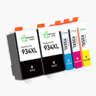 HP 934/ 935XL Cartouche d'encre Compatible - 4 Couleurs | Recyclée et écologique - Format XL - Cartouche verte