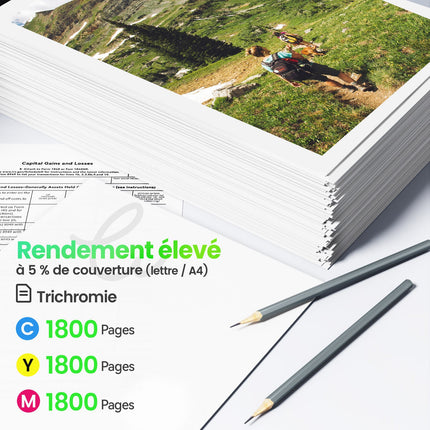 HP 953XL Cartouche d'encre Compatible - 4 Couleurs | Recyclée et écologique - Format XL - Cartouche verte