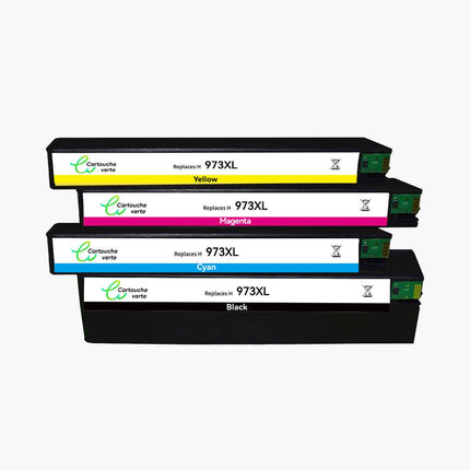 HP 973X - XL Compatible Toner - 4 Couleurs（Format Standard) | Cartouche verte - Cartouche verte