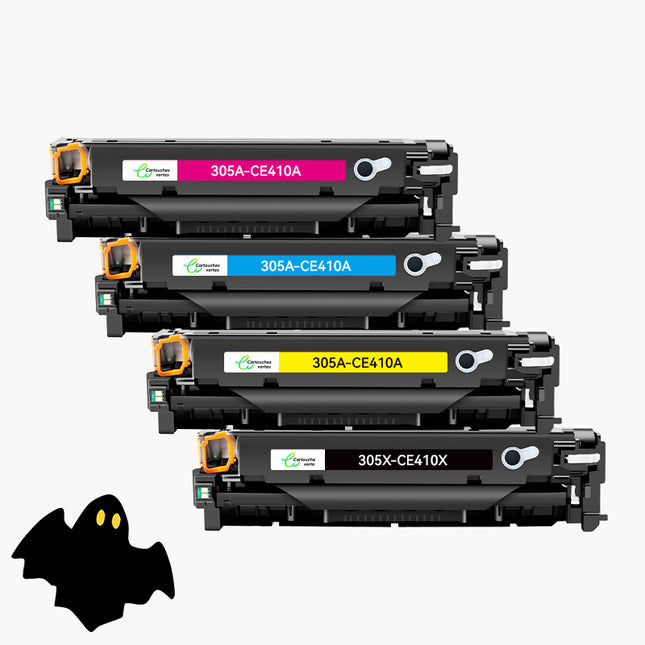HP 305A/305X (CE410A / CE411A / CE412A / CE413A) Compatible Toner - 4 Colors - XL Format | Green Cartridge