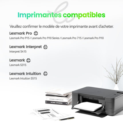 Lexmark 150XL Compatible Ink Cartridge - 4 Colors (Black/Color) | Recycled &amp; Eco-Friendly - XL Size