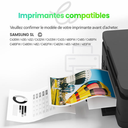 SAMSUNG CLT - 404S Compatible Toner - 4 COULEURS (Format Standard ) | Cartouche verte - Cartouche verte