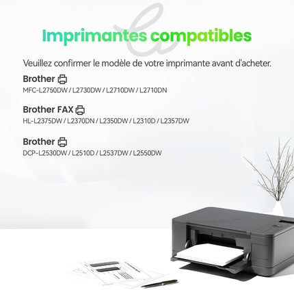 BROTHER DR - 2400 Tambour Recyclé - Noir (Pas de Toner)|Cartouche verte - Cartouche verte