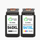 CANON PG - 540XL/CL - 541XL Cartouche d'encre compatible （Noir/Couleur）| Recyclée et écologique - Indication niveau d encre - Format XL - Cartouche verte