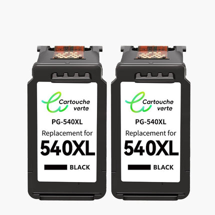 CANON PG - 540XL/CL - 541XL Cartouche d'encre compatible （Noir/Couleur）| Recyclée et écologique - Indication niveau d encre - Format XL - Cartouche verte
