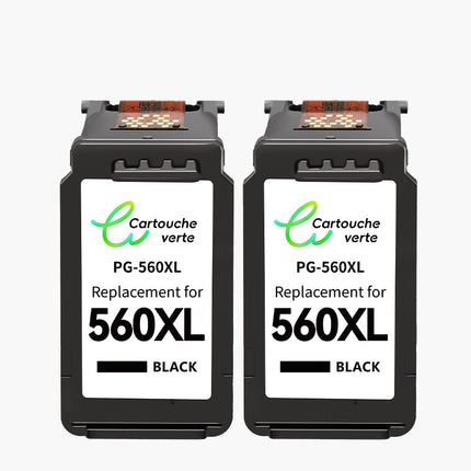 CANON PG - 560XL/CL - 561XL Cartouche d'encre compatible （Noir/Couleur）| Recyclée et écologique - Indication niveau d encre - Format XL - Cartouche verte