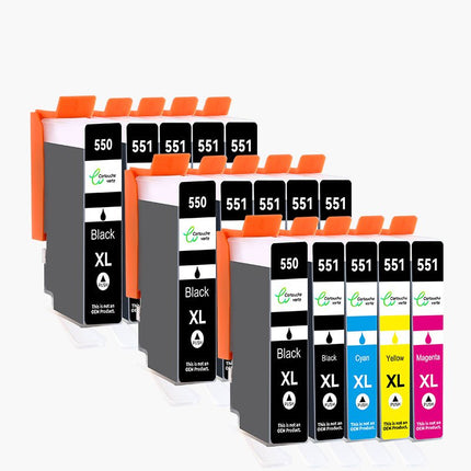 CANON PGI - 550/CLI - 551 XL Cartouche d'encre Compatible - 4 Couleurs | Recyclée et écologique - Format XL - Cartouche verte