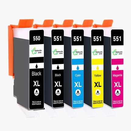 CANON PGI - 550/CLI - 551 XL Cartouche d'encre Compatible - 4 Couleurs | Recyclée et écologique - Format XL - Cartouche verte