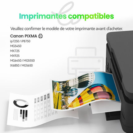 CANON PGI - 550/CLI - 551 XL Cartouche d'encre Compatible - 4 Couleurs | Recyclée et écologique - Format XL - Cartouche verte
