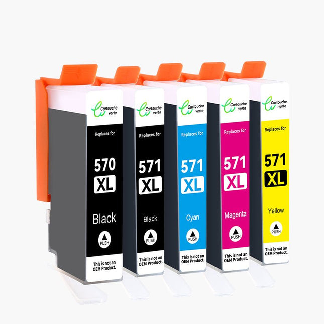 CANON PGI - 570/CLI - 571XL Cartouche d'encre Compatible - 4 Couleurs | Recyclée et écologique - Format XL - Cartouche verte