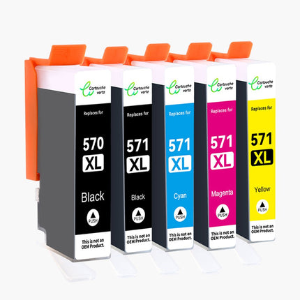 CANON PGI - 570/CLI - 571XL Cartouche d'encre Compatible - 4 Couleurs | Recyclée et écologique - Format XL - Cartouche verte