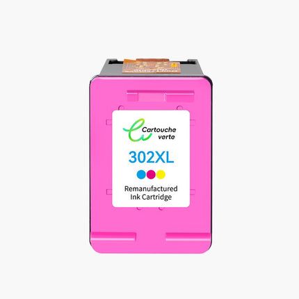 HP 302XL Cartouche d'encre compatible （Noir/Couleur）| Recyclée et écologique - Indication niveau d encre - Format XL - Cartouche verte