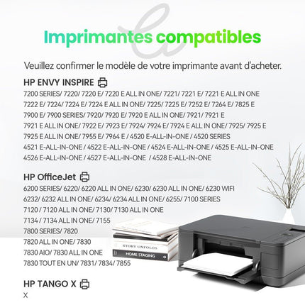 HP 303XL Cartouche d'encre compatible Noir et Couleur | Recyclée et écologique - Indication niveau d encre - Format XL - Cartouche verte