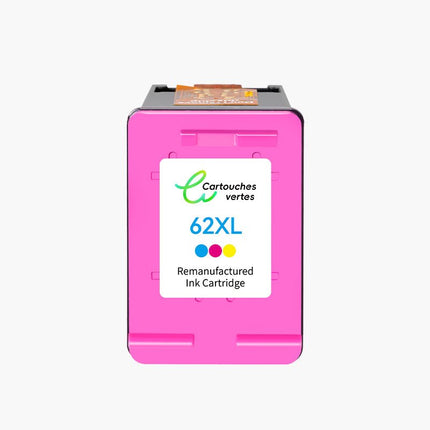 HP 62XL Cartouche d'encre compatible （Noir et Couleur ）| Recyclée et écologique - Indication niveau d encre - Format XL - Cartouche verte