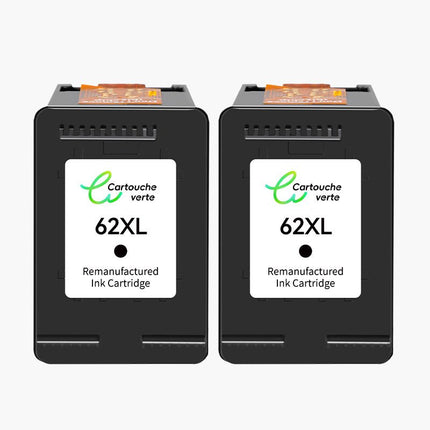 HP 62XL Cartouche d'encre compatible （Noir et Couleur ）| Recyclée et écologique - Indication niveau d encre - Format XL - Cartouche verte