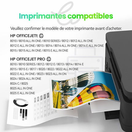 HP 912XL Cartouche d'encre Compatible - 4 Couleurs | Recyclée et écologique - Format XL - Cartouche verte